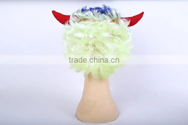 Horn Fans Fake Hair Short Hair Head Holiday Whimsy Show Props Prom Cheap Party Wigs