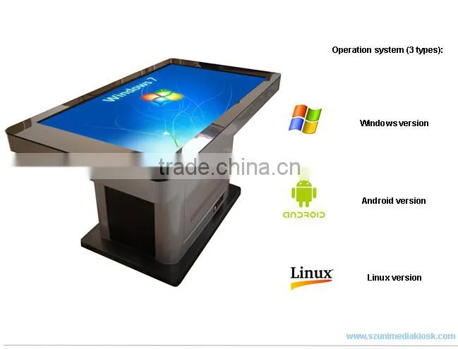 Stylish wifi water proofed 42 inch HD LCD interactive multi touch screen table