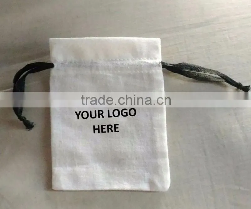 printed fashion cotton bag with ribbon drawstring