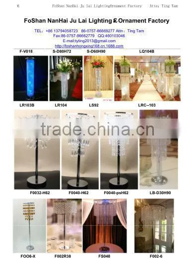 Tall crstal walkway stand, walkway flower holder pillar for weddings