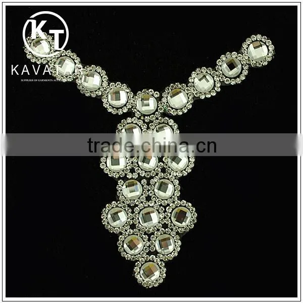 wholesale rhinestone silver iron on patches