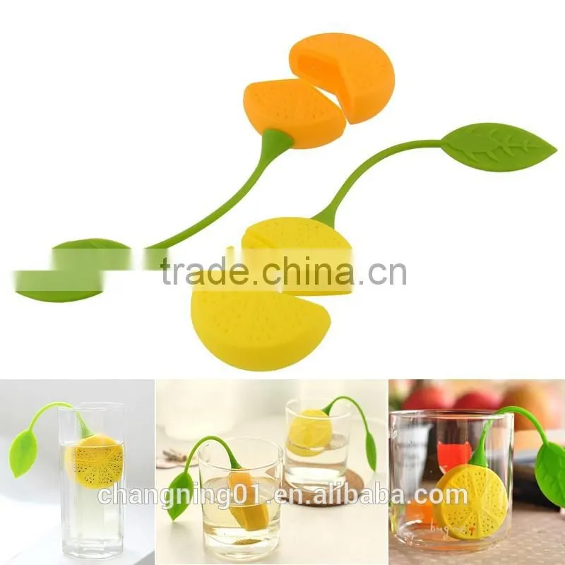 FDA grade lemon shape silicone tea strainer high quality tea influser
