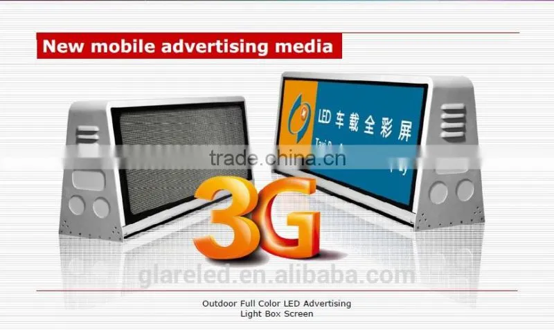 Wifi 3G advertising panels display led taxi roof sign