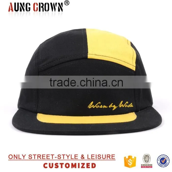 custom cotton 5 panel hat embroidery logo