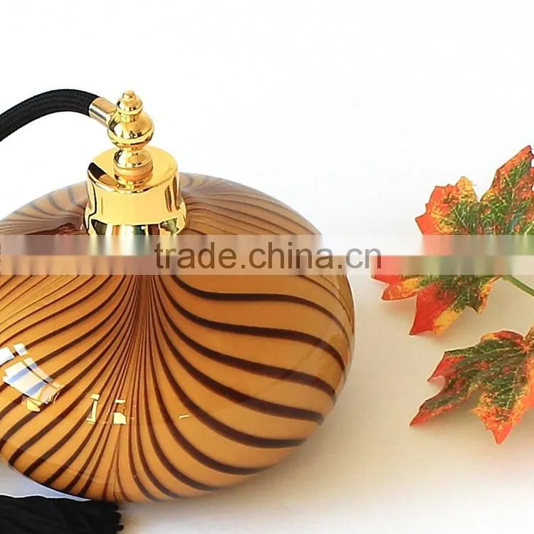 300ml Handmade Luxury Modern Leopard Print Art Cased Glass Perfume Bottle / Empty Airbag Scent Bottle