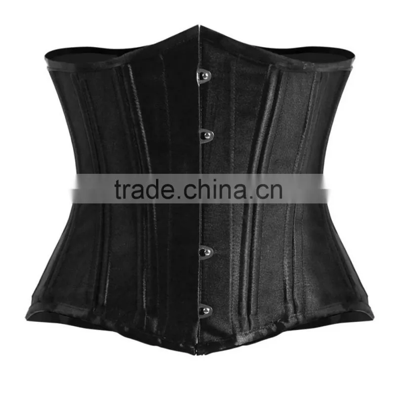 high quality double steel boned corset with 24 steel boned waist training corset for sale