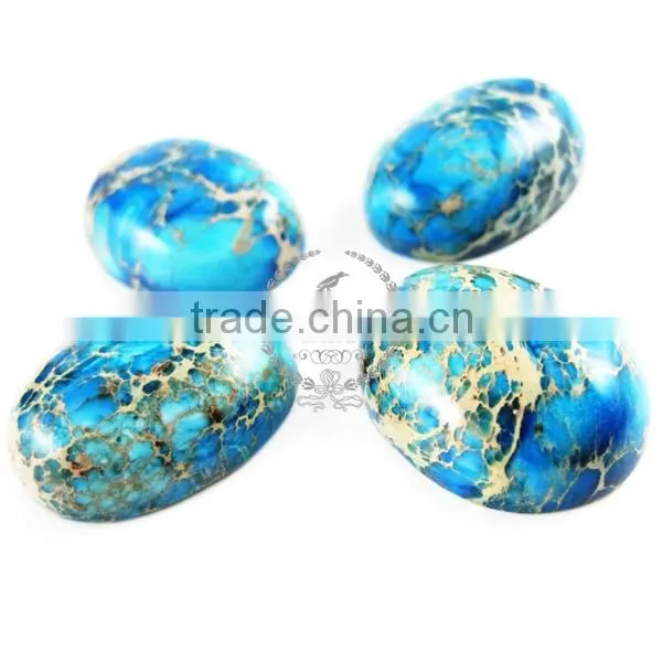 18x25mm oval blue imperial jasper cabochon beads,gemstone pendant cabochon stone beads set for earrings,rings,necklace 4120023