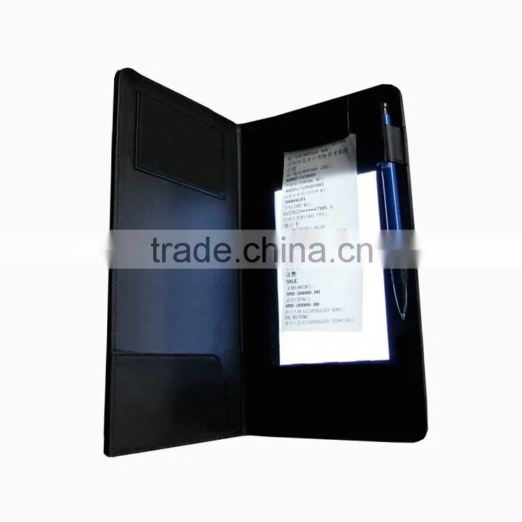 2016 hot sale restaurant leather menu cover led visual presenter