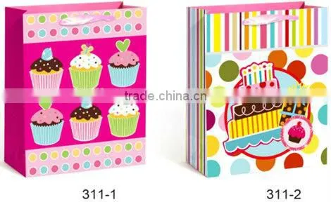 Nice Birthday Cake Design Happy Birthday Paper Gift Bags