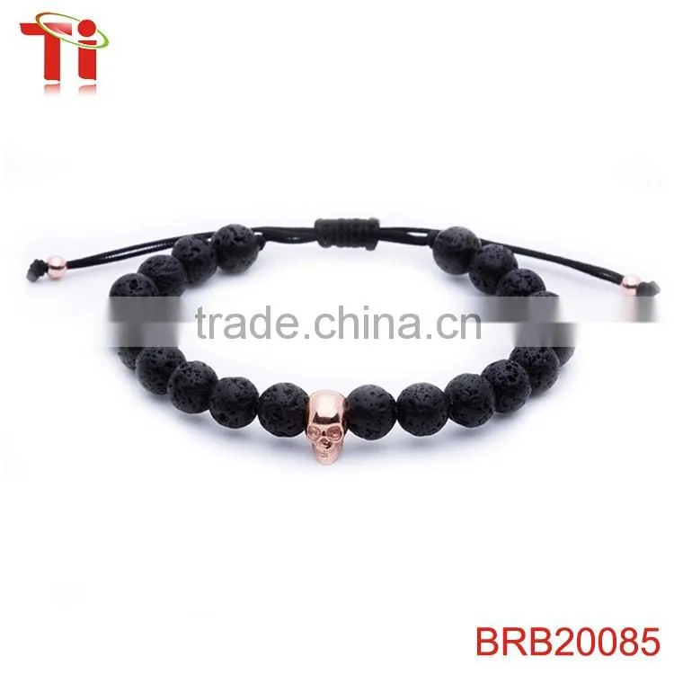 volcanic stone bracelet skull bracelet jewelry wholesale, skull bracelet men
