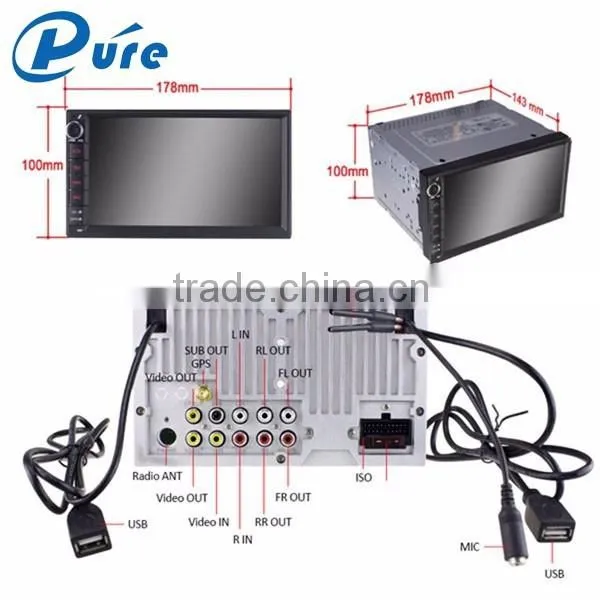 Factory direct supply wholesale 7" capacitive touch screen android 5.1.1 2 din car dvd player