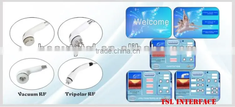 Real 5mhz rf cavitation skin care machine with 40khz cavitation and 5mhz rf handles