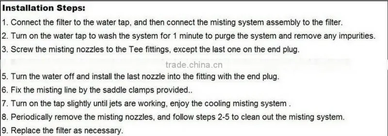 Misting System,Misting Cooling irrigation System, brass misting nozzle