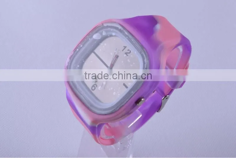 Fresh perfect flowery analog jelly candy smart quartz silicone watch for all