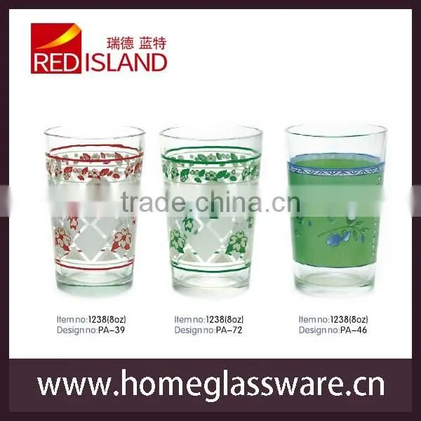 2015 new design drinking glass cup with screen printing