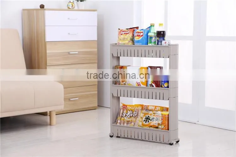 Multi-purpose Removable 3-layer Plastic Bathroom Shelf Crevice Gap Commodity Shelf