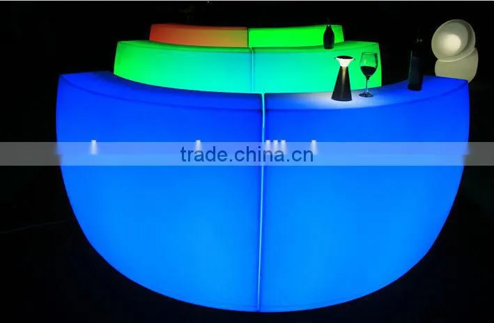 illuminated rechargeable operated color change led round bar counter