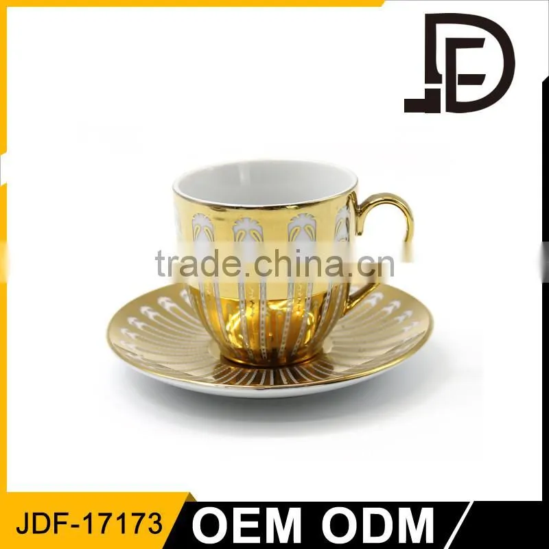 Golden Autumn Promotion White dots Ceramics Bone China Coffee Set / Christmas Gift Wedding Gift Silver Coffee Tea Set