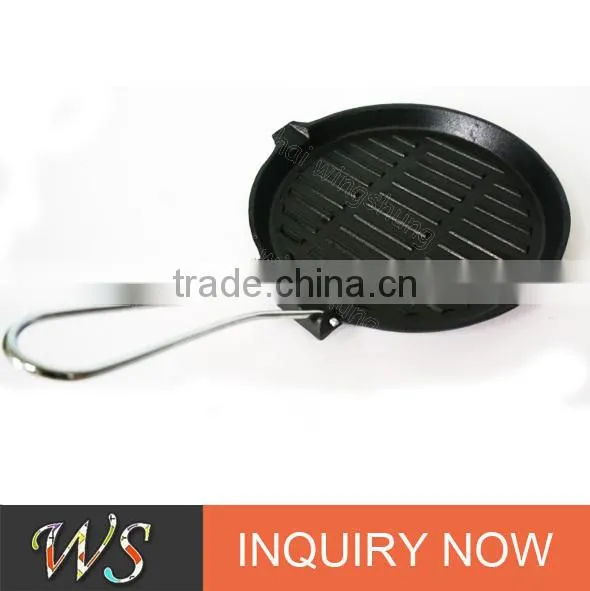 WS-FP08 9.5" or 10.6" round cast iron grill pan
