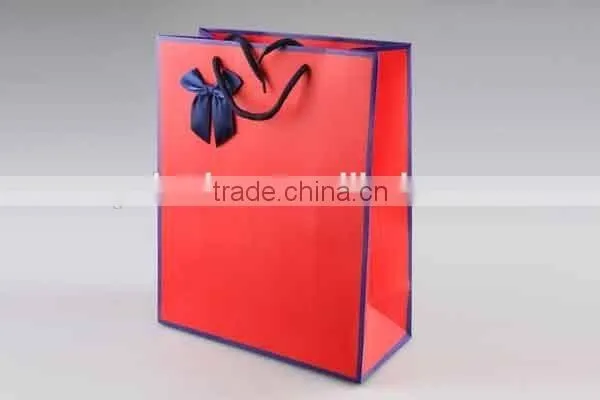 Two-colored Foldable Gift Bag / Shopping Bag With Bowknot