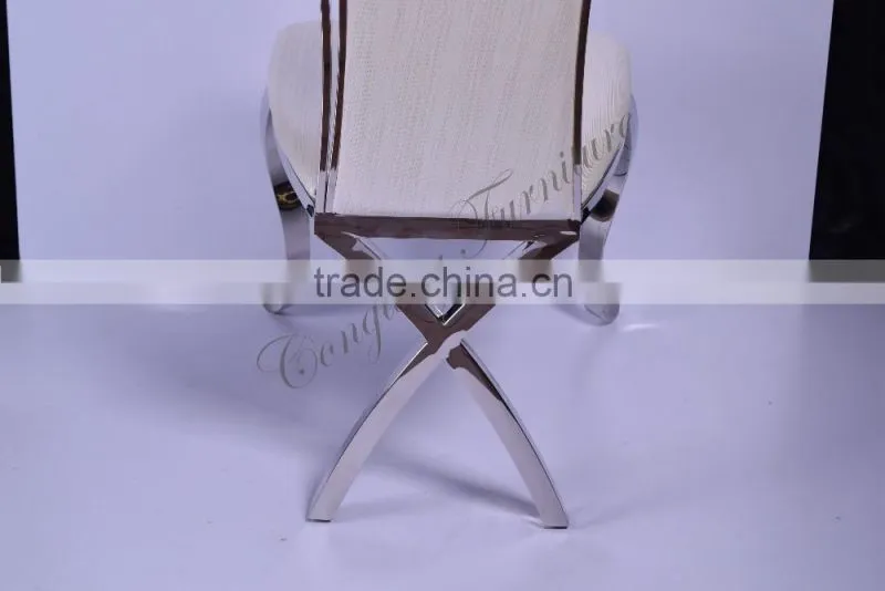 Wedding used stainless steel frame restaurant tables and chairs B8096
