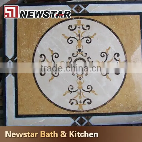 China polished round waterjet marble