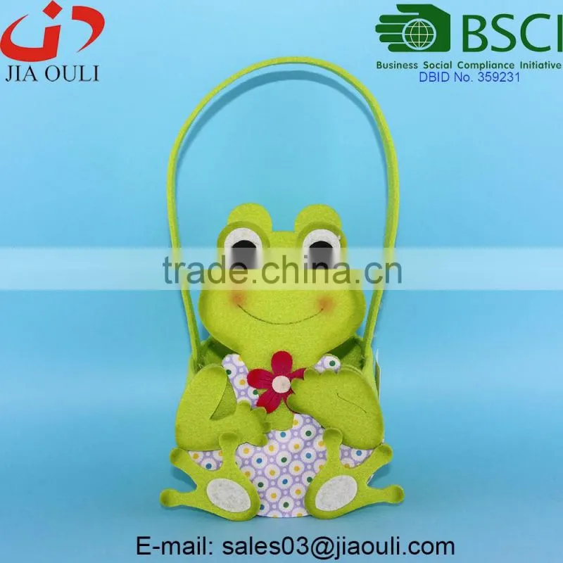 BSCI Audit factory easter decoration nice non-woven felt egg easter basket