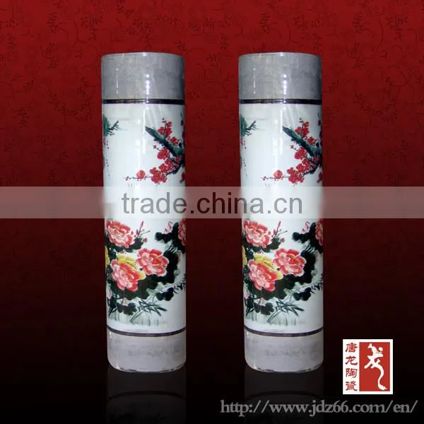 Blue and white Chinese floor vase interior decoration pillar