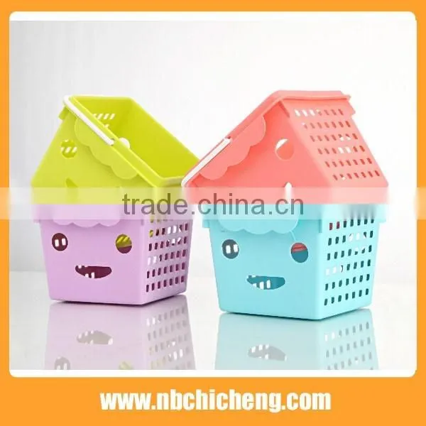 Cute storage basket colors plastic storage basket smile face basket