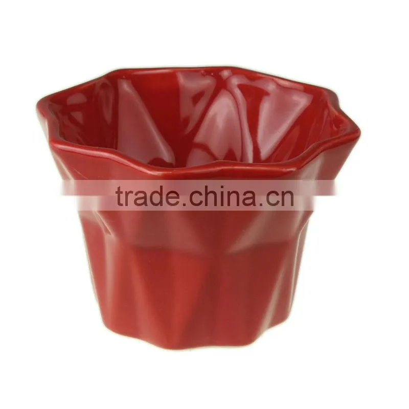 4.5"diamond shape new design ceramic icecream bowl