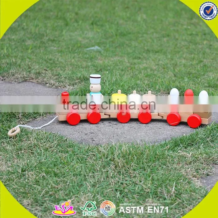 Wholesale popular wooden animal drag toys new creative animal wooden drag toys W05B085