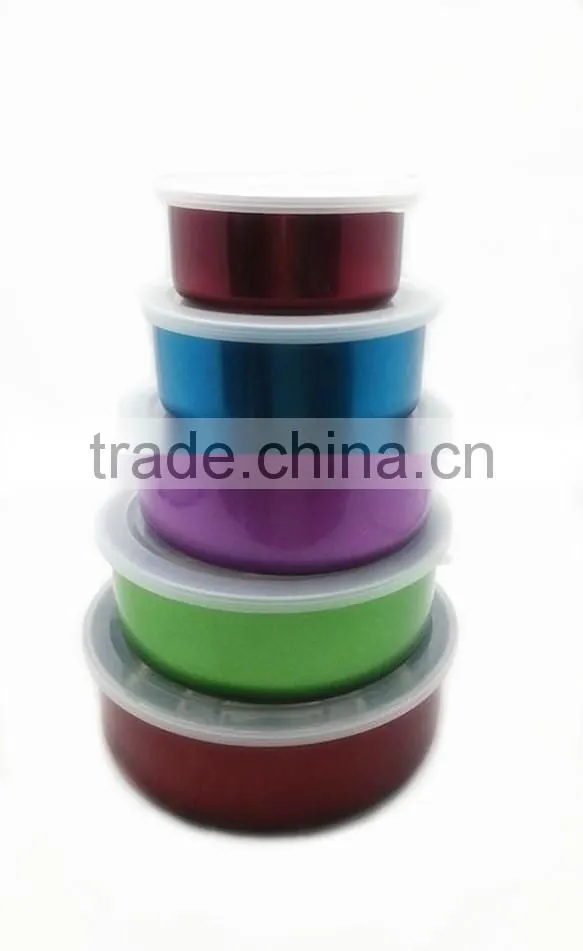 5 PCS Colorful Stainless Steel Fresh Box