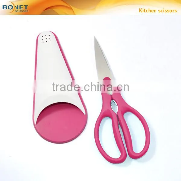 S52018N FDA certificated 8" magnetic cover kitchen scissor with bottle opener