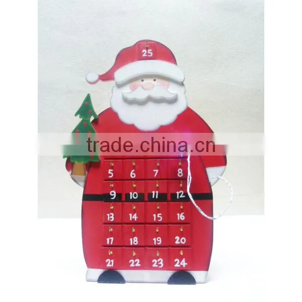 Led Santa calendar christmas decoration wire claus
