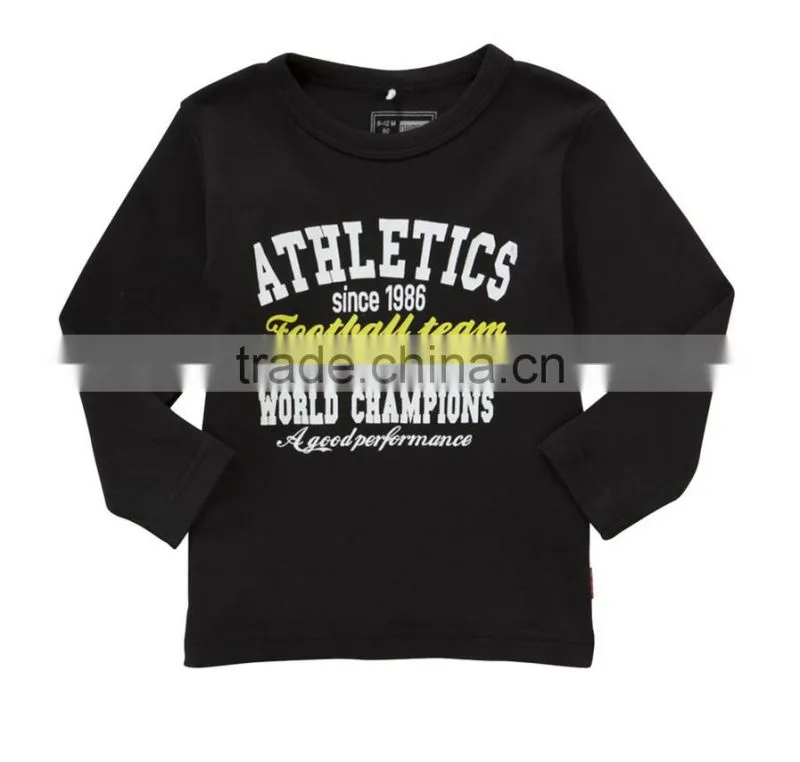 Cotton printing children long sleeve t shirt for promotion