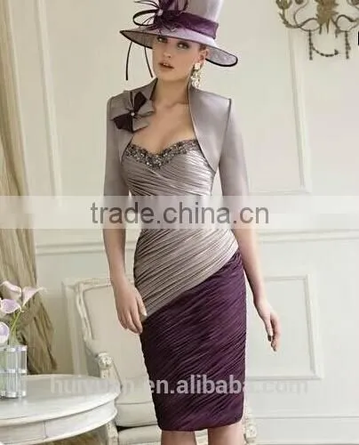elegant knee length beaded petite mother of the bride