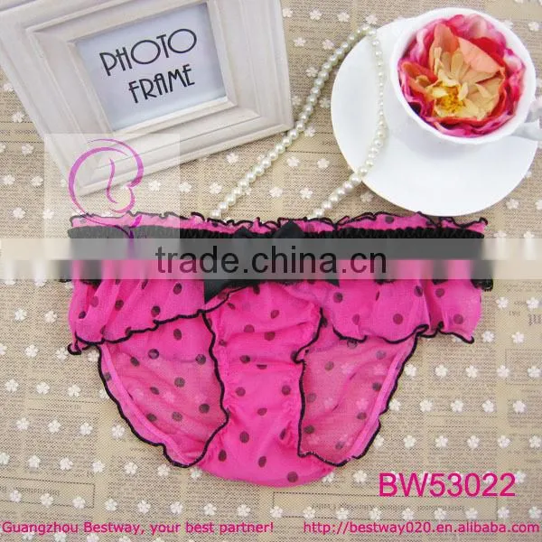 Very very sexy transparent polka dot underwear woman