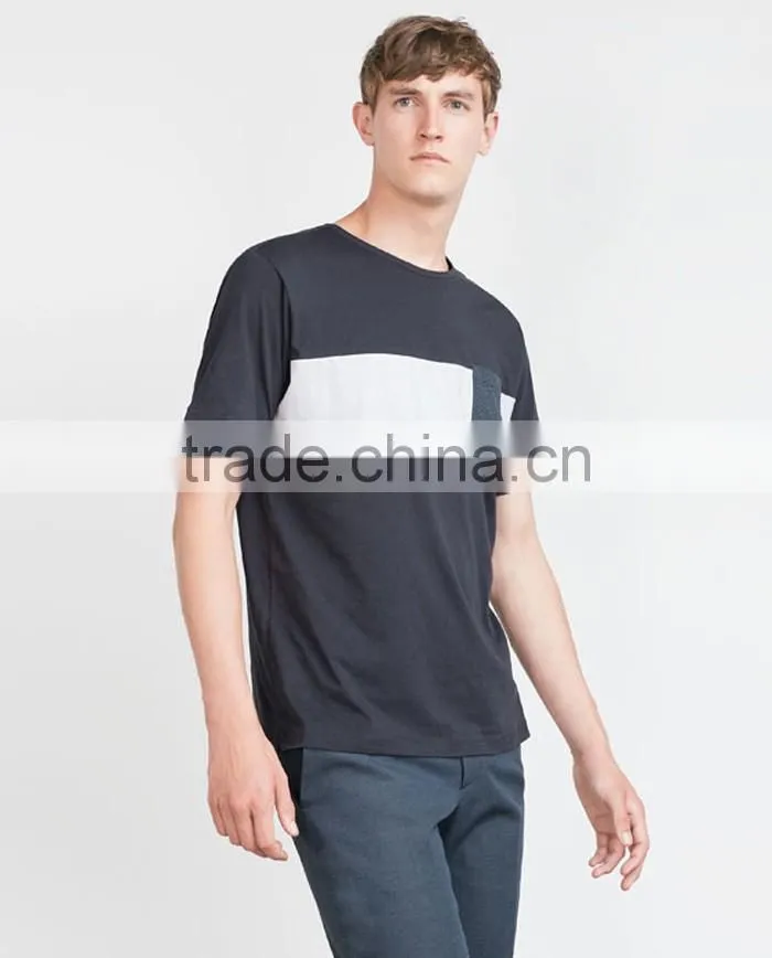 China cheap factory black cotton men t shirt wholesale with pocket
