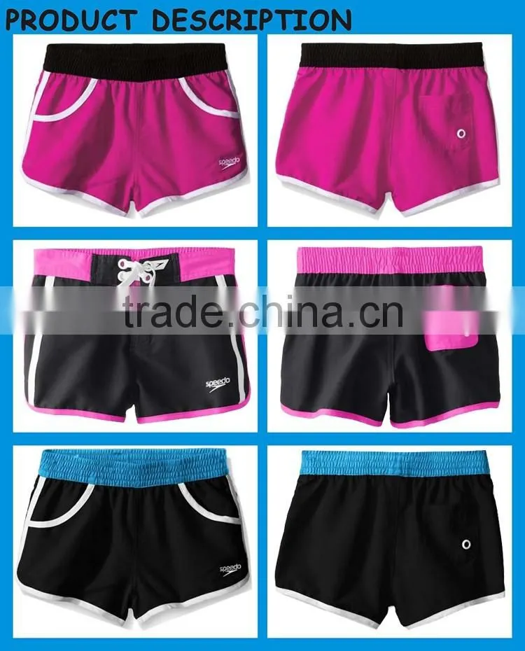 Wholesale Cheap Beach Short Girl 100% Polyester Swim Short Custom