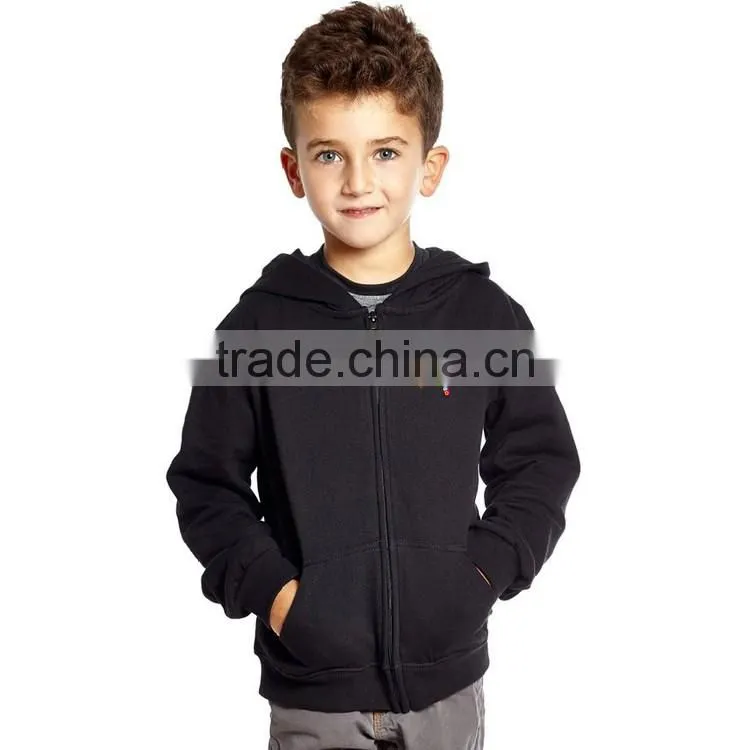 Wholesale 65 Cotton 35 Polyester Children Custom Printed Zip Up Fleece Hoodie