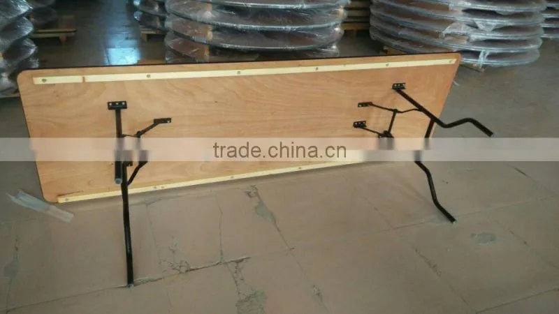 high quality plywood folding long table/plywood rectangular banquet table