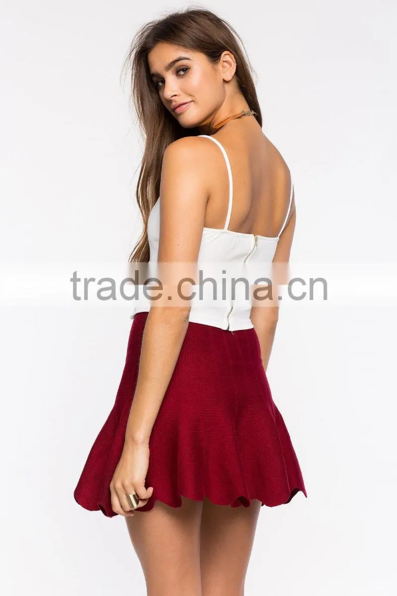 Wholesale high waist fitted bodice lates skirt design pictures flare skirt for women