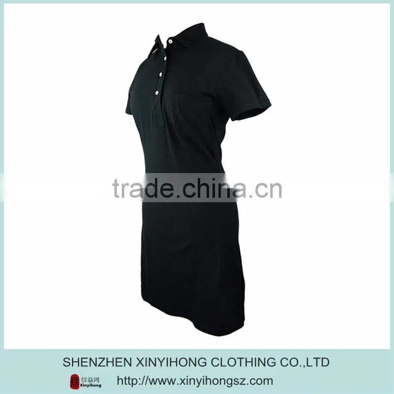 Moisture wicking golf dresses for women /Open-hem sleeve golf dresses