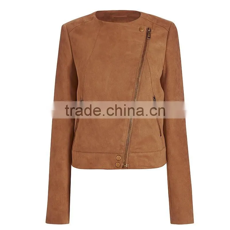 2017 fashion lady short autumn women leather coat bomber jacket with tassell