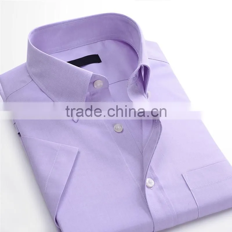 Mens Cotton CVC TC White yellow short sleeve Oxford Shirt