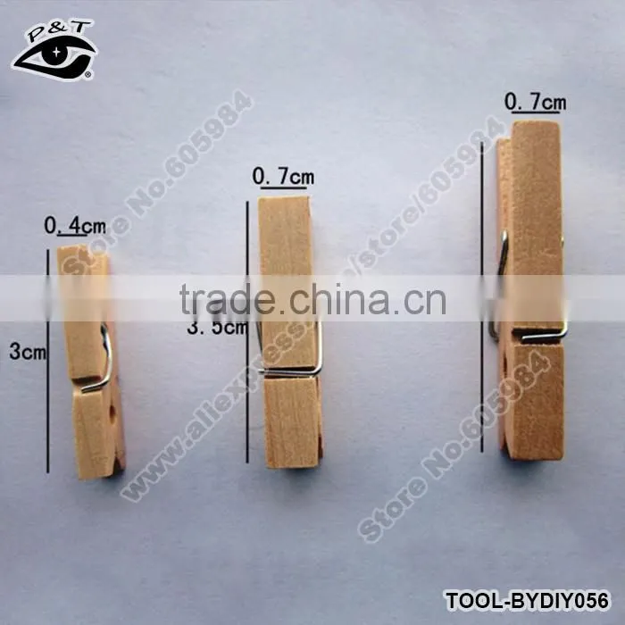 3.0 CM decorative mini paper wooden craft clips for paper book family photos