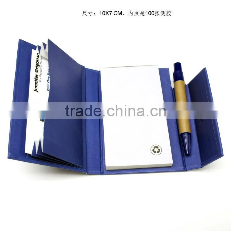Colorful recycle notebook with pen with paper pocket