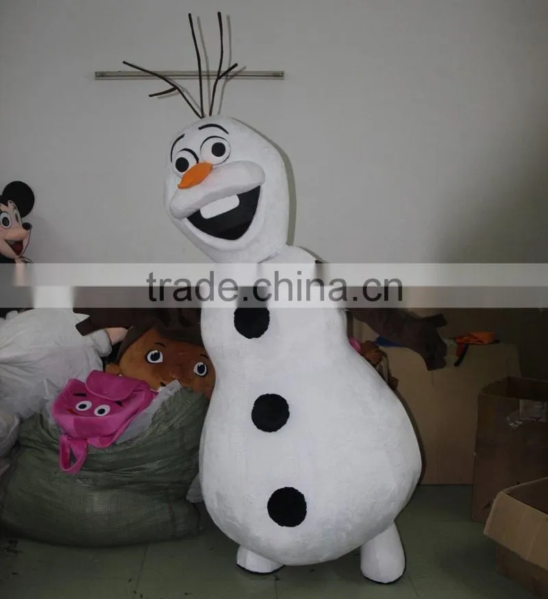 100% in-kind shooting cheap olaf costume snowman olaf mascot costume for adult