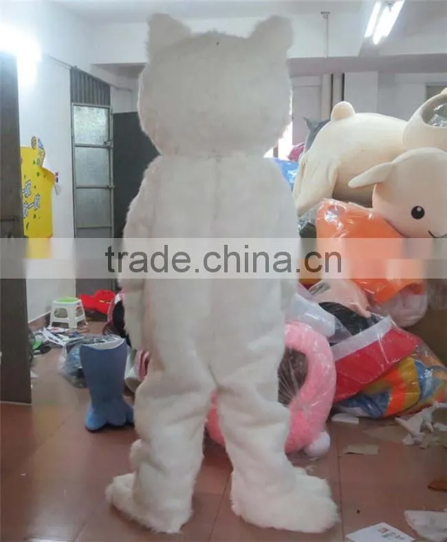 hot sale 100% in-kind shooting white cat mascot adult cat costume white cat mascot costume