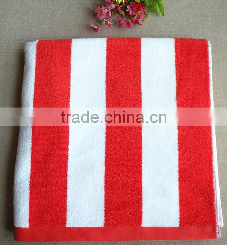 100% combed cotton striped sun chair towels supplier